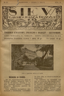 Siew : dawniej „Nasza Drużyna” : organ Związku Młodzieży Wiejskiej : tygodnik oświatowy, społeczny i rolniczy ilustrowany. R. 11, 1924, nr 22