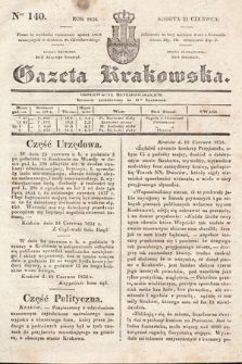 Gazeta Krakowska. 1834, nr 140