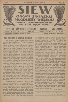 Siew : organ Związku Młodzieży Wiejskiej : tygodnik oświatowy, społeczny i rolniczy ilustrowany. R. 12, 1925, nr 29