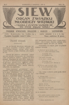 Siew : organ Związku Młodzieży Wiejskiej : tygodnik oświatowy, społeczny i rolniczy ilustrowany. R. 12, 1925, nr 32