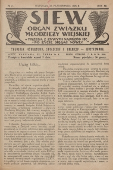 Siew : organ Związku Młodzieży Wiejskiej : tygodnik oświatowy, społeczny i rolniczy ilustrowany. R. 12, 1925, nr 43