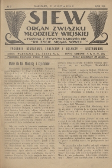 Siew : organ Związku Młodzieży Wiejskiej : tygodnik oświatowy, społeczny i rolniczy ilustrowany. R. 13, 1926, nr 3