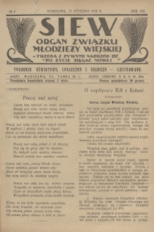 Siew : organ Związku Młodzieży Wiejskiej : tygodnik oświatowy, społeczny i rolniczy ilustrowany. R. 13, 1926, nr 5