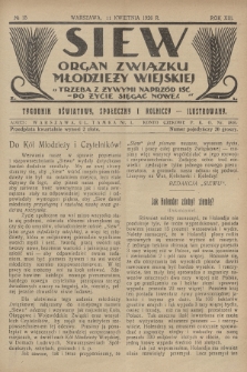 Siew : organ Związku Młodzieży Wiejskiej : tygodnik oświatowy, społeczny i rolniczy ilustrowany. R. 13, 1926, nr 15