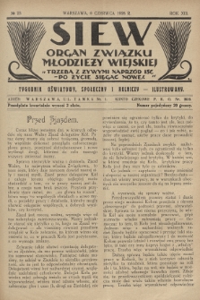 Siew : organ Związku Młodzieży Wiejskiej : tygodnik oświatowy, społeczny i rolniczy ilustrowany. R. 13, 1926, nr 23