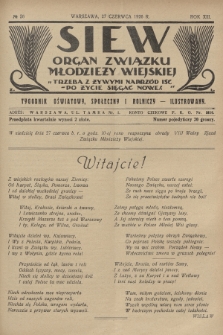 Siew : organ Związku Młodzieży Wiejskiej : tygodnik oświatowy, społeczny i rolniczy ilustrowany. R. 13, 1926, nr 26
