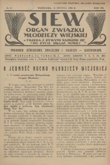 Siew : organ Związku Młodzieży Wiejskiej : tygodnik oświatowy, społeczny i rolniczy ilustrowany. R. 13, 1926, nr 50