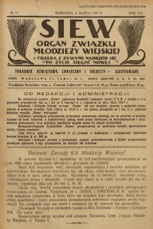 Siew : organ Związku Młodzieży Wiejskiej : tygodnik oświatowy, społeczny i rolniczy ilustrowany. R. 14, 1927, nr 10
