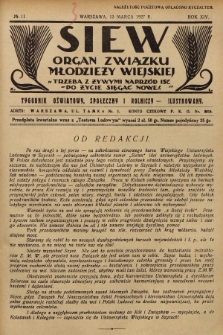 Siew : organ Związku Młodzieży Wiejskiej : tygodnik oświatowy, społeczny i rolniczy ilustrowany. R. 14, 1927, nr 11