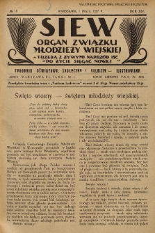 Siew : organ Związku Młodzieży Wiejskiej : tygodnik oświatowy, społeczny i rolniczy ilustrowany. R. 14, 1927, nr 18