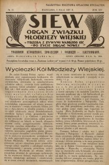 Siew : organ Związku Młodzieży Wiejskiej : tygodnik oświatowy, społeczny i rolniczy ilustrowany. R. 14, 1927, nr 19