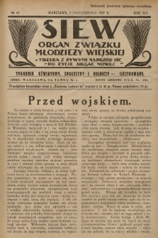 Siew : organ Związku Młodzieży Wiejskiej : tygodnik oświatowy, społeczny i rolniczy ilustrowany. R. 14, 1927, nr 40