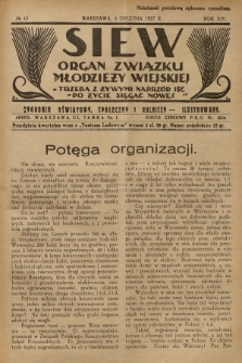 Siew : organ Związku Młodzieży Wiejskiej : tygodnik oświatowy, społeczny i rolniczy ilustrowany. R. 14, 1927, nr 49