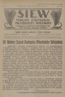 Siew : organ Związku Młodzieży Wiejskiej : tygodnik oświatowy, społeczny i rolniczy ilustrowany. R. 15, 1928, nr 26