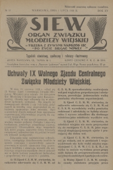 Siew : organ Związku Młodzieży Wiejskiej : tygodnik oświatowy, społeczny i rolniczy ilustrowany. R. 15, 1928, nr 27