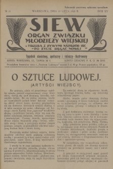 Siew : organ Związku Młodzieży Wiejskiej : tygodnik oświatowy, społeczny i rolniczy ilustrowany. R. 15, 1928, nr 31