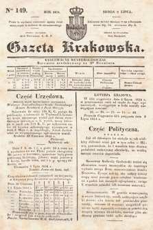 Gazeta Krakowska. 1834, nr 149