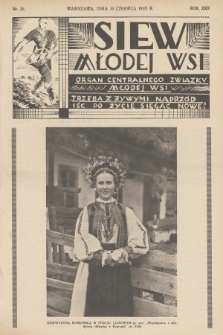 Siew Młodej Wsi : organ Centralnego Związku Młodej Wsi. R. 22, 1935, nr 26