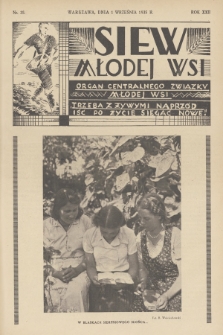 Siew Młodej Wsi : organ Centralnego Związku Młodej Wsi. R. 22, 1935, nr 35