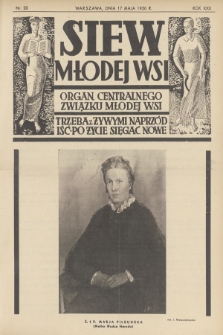 Siew Młodej Wsi : organ Centralnego Związku Młodej Wsi. R. 23, 1936, nr 20