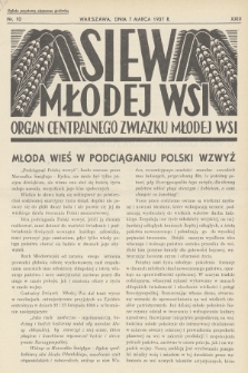 Siew Młodej Wsi : organ Centralnego Związku Młodej Wsi. R. 24, 1937, nr 10