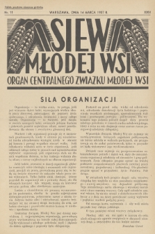 Siew Młodej Wsi : organ Centralnego Związku Młodej Wsi. R. 24, 1937, nr 11