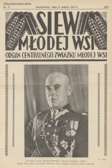 Siew Młodej Wsi : organ Centralnego Związku Młodej Wsi. R. 24, 1937, nr 12