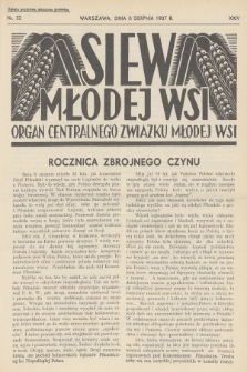 Siew Młodej Wsi : organ Centralnego Związku Młodej Wsi. R. 24, 1937, nr 32