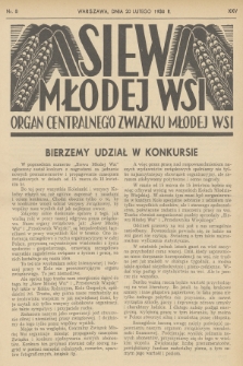 Siew Młodej Wsi : organ Centralnego Związku Młodej Wsi. R. 25, 1938, nr 8
