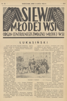 Siew Młodej Wsi : organ Centralnego Związku Młodej Wsi. R. 25, 1938, nr 10