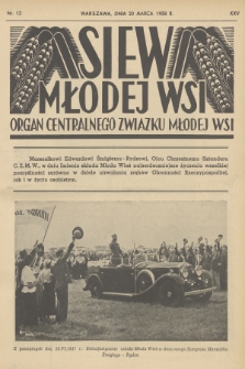 Siew Młodej Wsi : organ Centralnego Związku Młodej Wsi. R. 25, 1938, nr 12