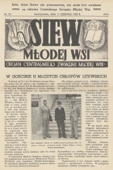 Siew Młodej Wsi : organ Centralnego Związku Młodej Wsi. R. 26, 1939, nr 24