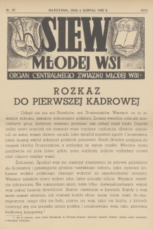 Siew Młodej Wsi : organ Centralnego Związku Młodej Wsi. R. 26, 1939, nr 32
