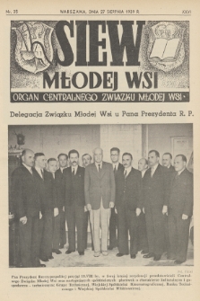 Siew Młodej Wsi : organ Centralnego Związku Młodej Wsi. R. 26, 1939, nr 35