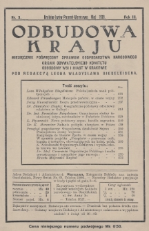 Odbudowa Kraju : miesięcznik poświęcony sprawom gospodarstwa narodowego : organ Obywatelskiego Komitetu Odbudowy Wsi i Miast. 1919, nr 5