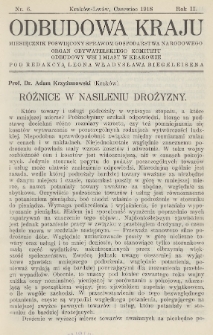 Odbudowa Kraju : miesięcznik poświęcony sprawom gospodarstwa narodowego : organ Obywatelskiego Komitetu Odbudowy Wsi i Miast w Krakowie. 1918, nr 6