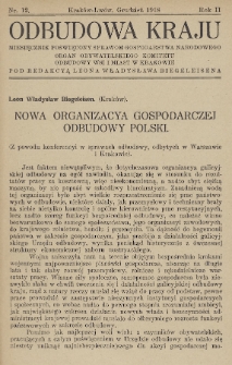 Odbudowa Kraju : miesięcznik poświęcony sprawom gospodarstwa narodowego : organ Obywatelskiego Komitetu Odbudowy Wsi i Miast w Krakowie. 1918, nr 12