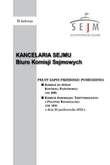 Pełny Zapis Przebiegu Posiedzenia Komisji do Spraw Kontroli Państwowej (nr 106) z dnia 26 października 2022 r.