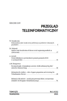 Przegląd Teleinformatyczny = Teleinformatics Review. T. 9, 2021, nr 1/4