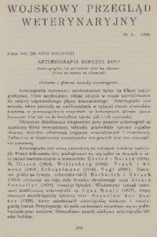 Wojskowy Przegląd Weterynaryjny. R. 9, 1938, nr 3