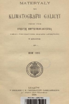 Materyały do Klimatografii Galicyi : zebrane przez Sekcyę Meteorologiczną Komisyi Fizyograficznej Akademii Umiejętności w Krakowie. 1897