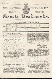 Gazeta Krakowska. 1834, nr 182