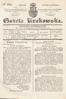 Gazeta Krakowska. 1834, nr 184