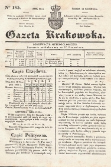 Gazeta Krakowska. 1834, nr 185