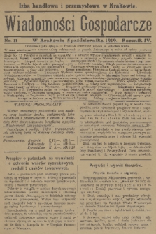Wiadomości Gospodarcze. R. 4, 1919, nr 11