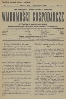 Wiadomości Gospodarcze : tygodnik informacyjny poświęcony sprawom handlowym, przemysłowym i gospodarczym. R. 6, 1922, nr 13