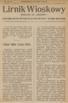 Lirnik Wioskowy : dodatek do „Drużyny” : poświęcony chórom śpiewaczym, muzyce swojskiej i teatrom amatorskim. 1919, nr 12-13