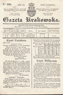Gazeta Krakowska. 1834, nr 190