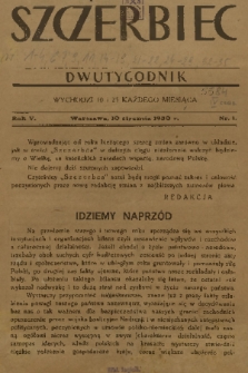 Szczerbiec. R. 5, 1930, nr 1