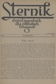 Sternik : dwutygodnik dla młodych. 1929, nr 2